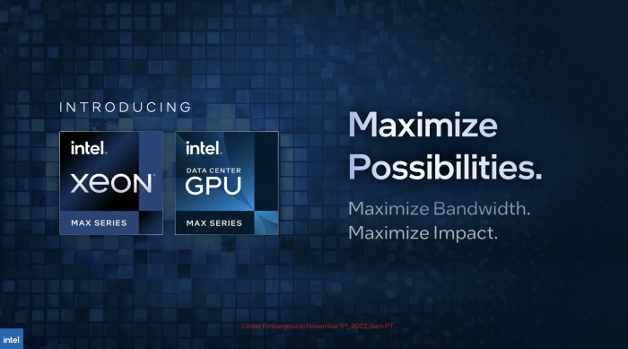 Intels Max Series Chips sollen im Q1 2023 verf&uuml;gbar sein.